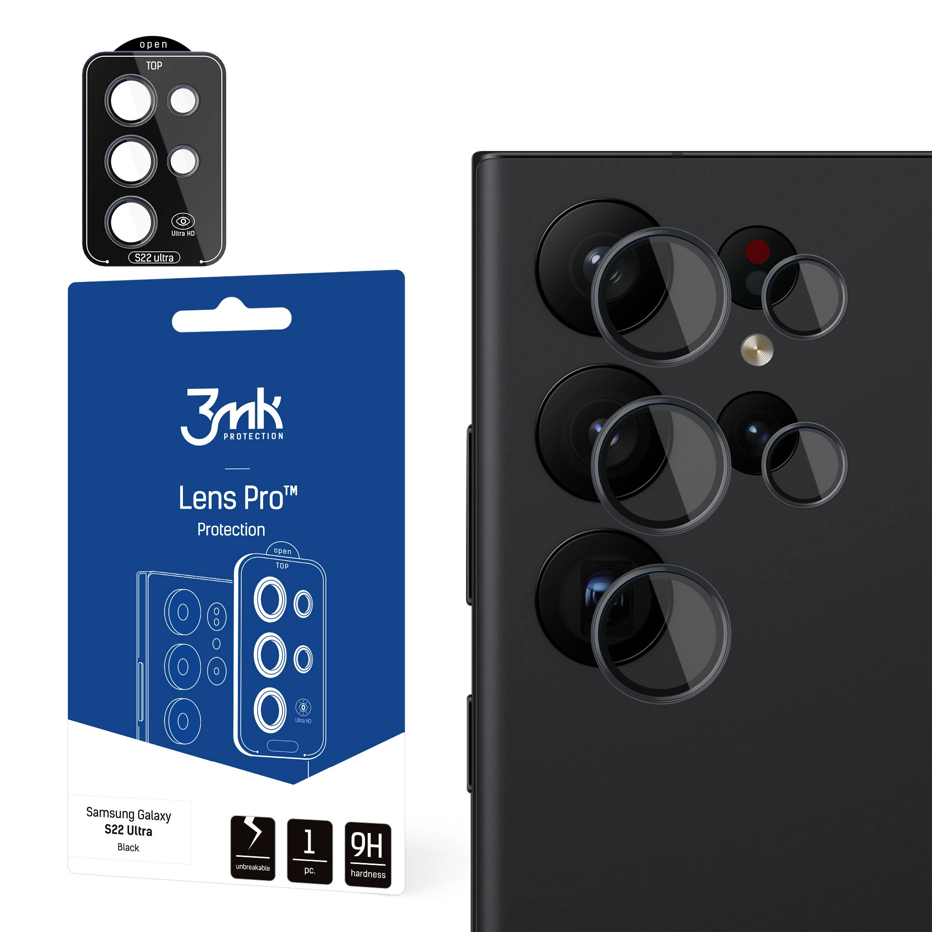 Szkło hartowane 3mk Lens Protection Pro do Samsung Galaxy S22 Ultra 5G