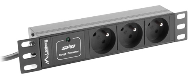Listwa zasilająca Lanberg RACK PDU 1U 10A 3x230V 2m Czarny
