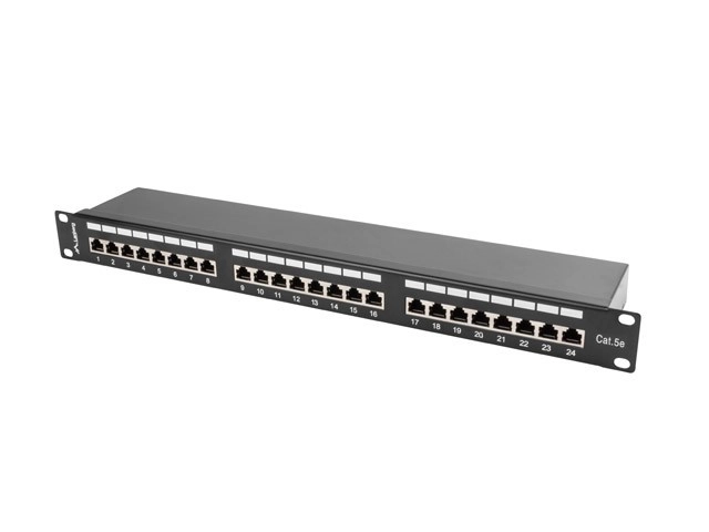 Patch panel Lanberg PPS5-1024-B 24 PORT 1U 19" KAT.5E FTP Czarny