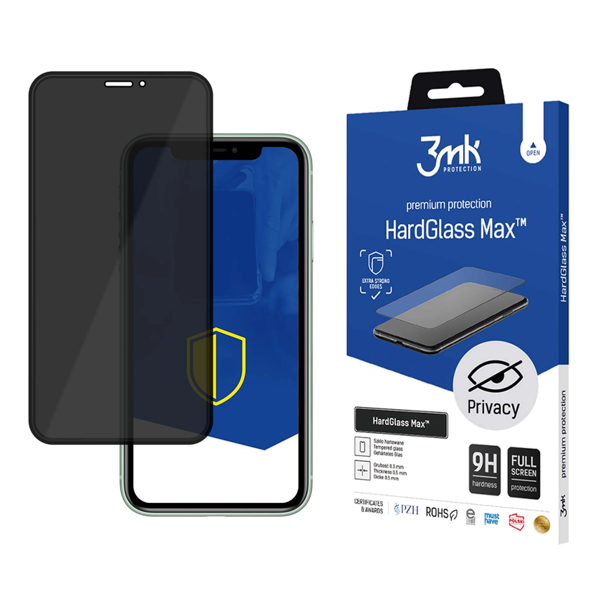 Szkło hartowane 3mk HardGlass Max Privacy Black do iPhone XS Max/ 11 Pro Max