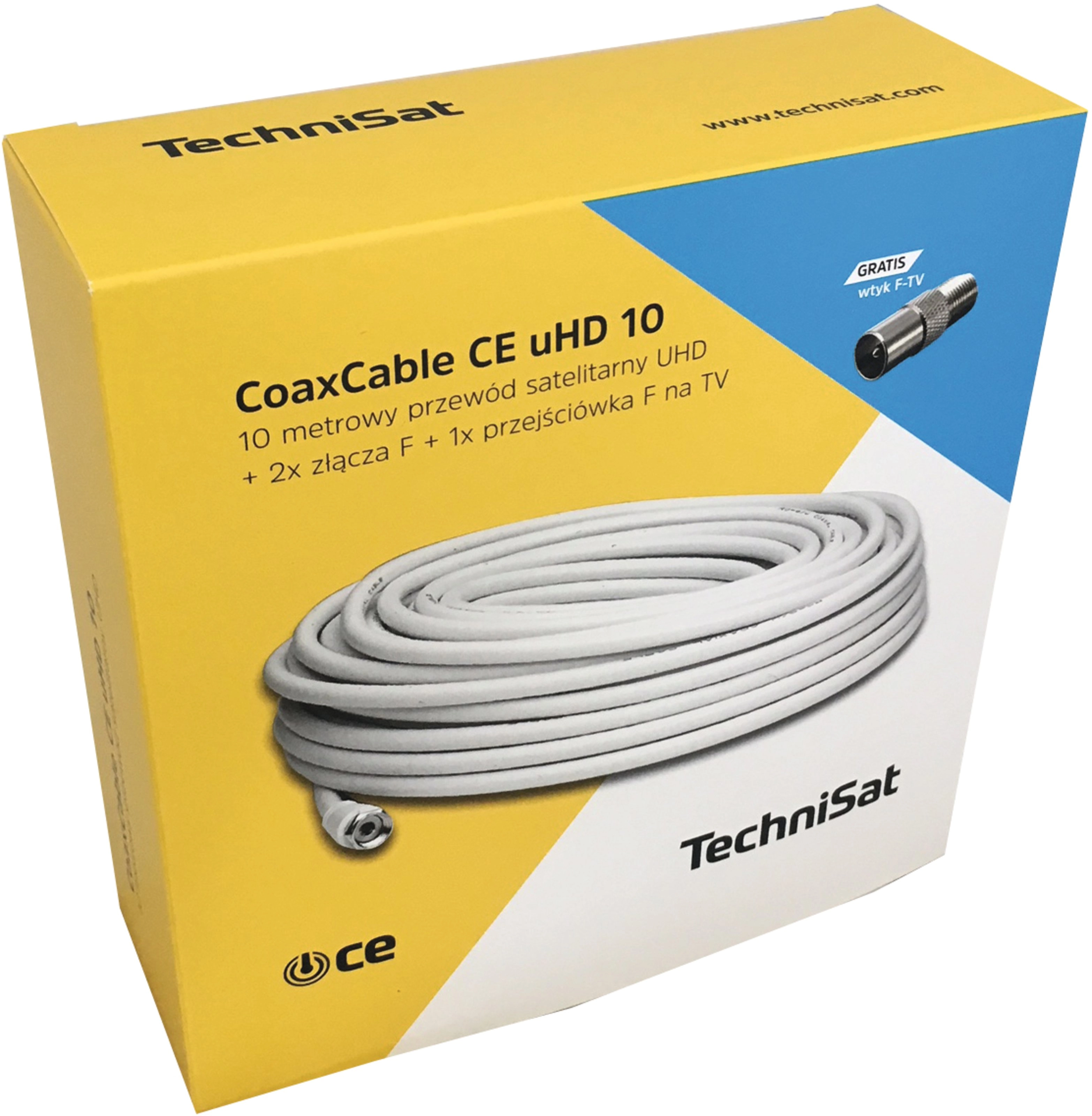 Kabel koncentryczny TechniSat 0010/7831 CoaxCable CE uHD 10m Biały