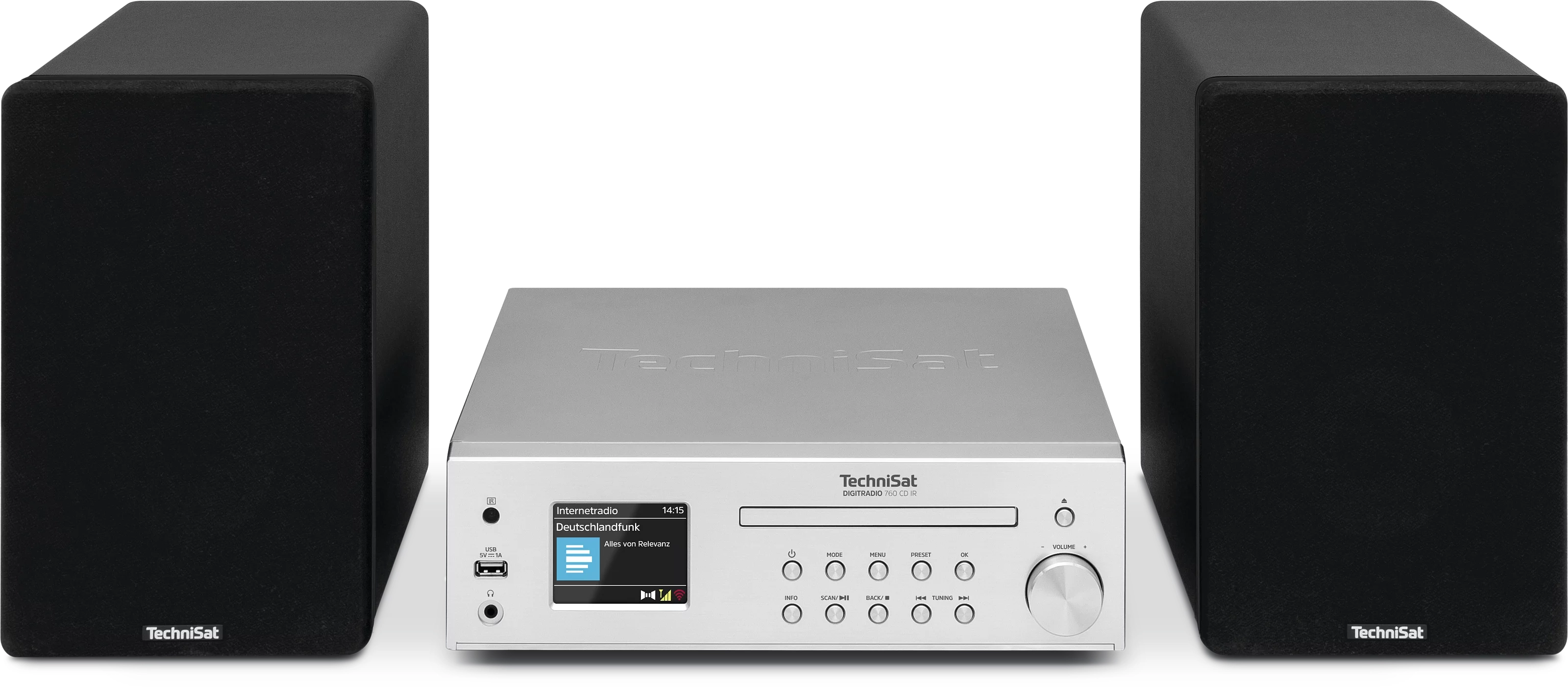 Radioodbiornik TechniSat DIGITRADIO 760 CD IR Radio FM DAB+ Internetowe Bluetooth Srebrny