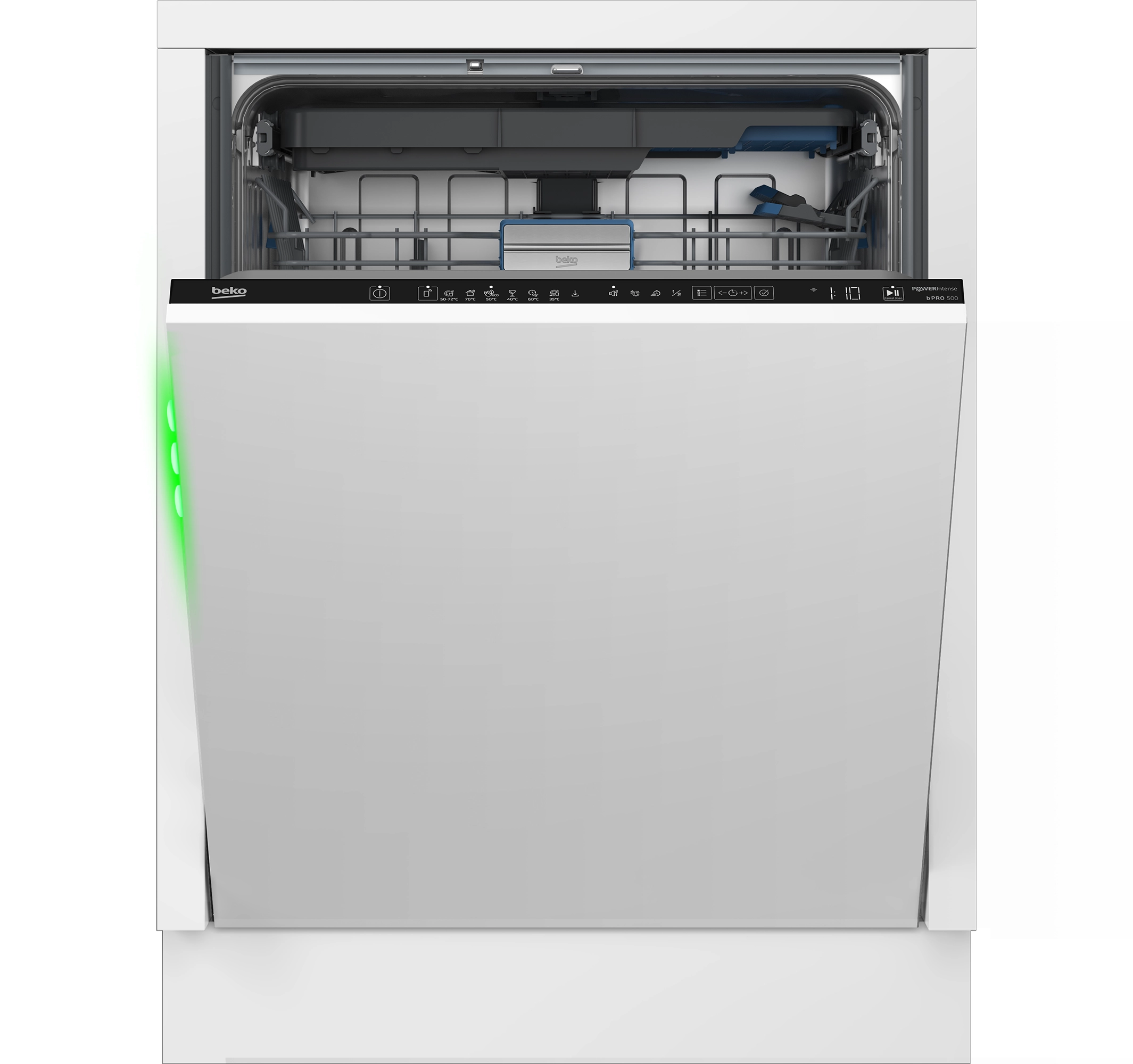 Beko bPro500 BDIN38554P Funkcje AI PowerIntense SuperiorDry 59,8cm Automatyczne otwieranie drzwi Szuflada na sztućce