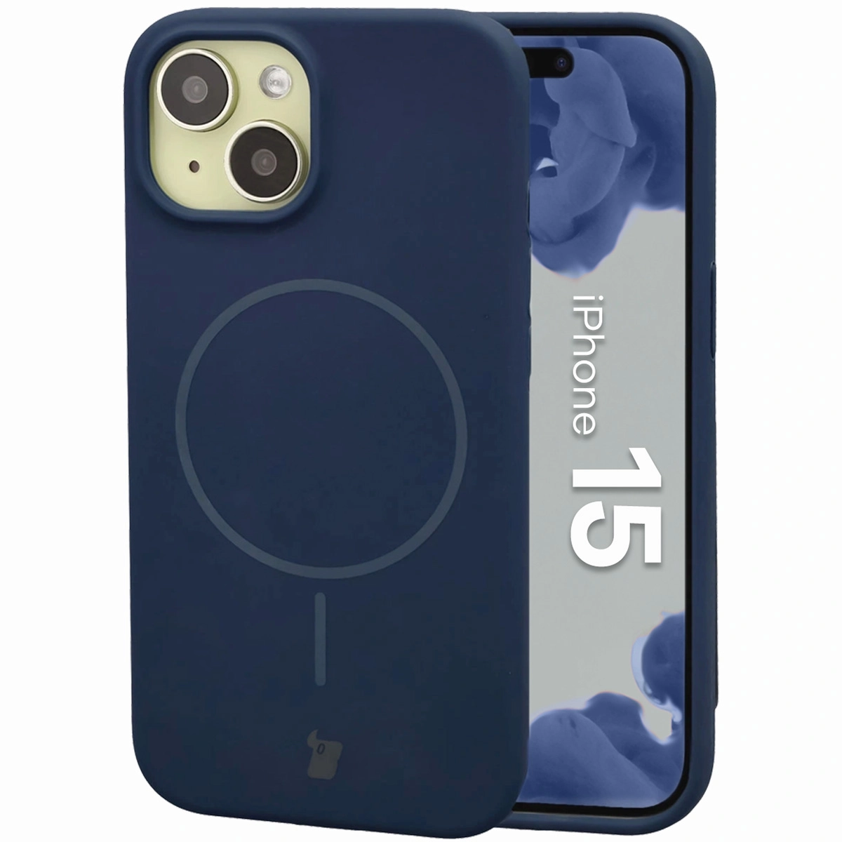 Etui Bizon Soft z MagSafe do Apple iPhone 15 Granatowy