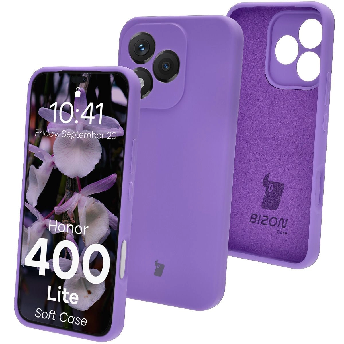 Etui Bizon Soft do Honor 400 Lite 5G Fioletowy