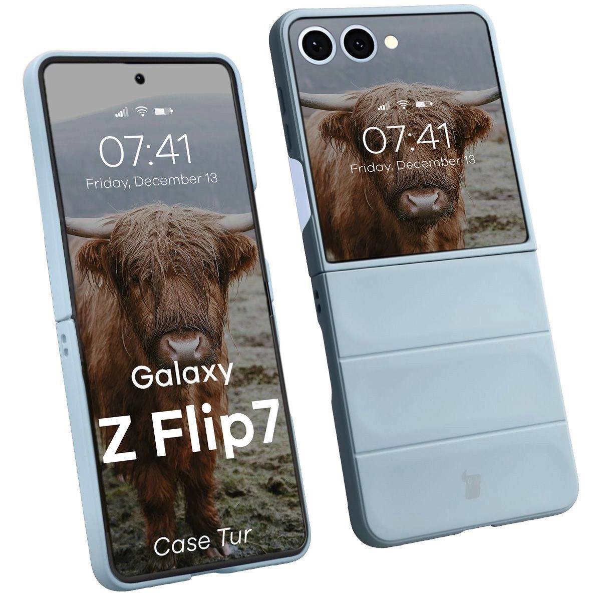 Etui Bizon Tur do Samsung Galaxy Z Flip7 Jasnoniebieski