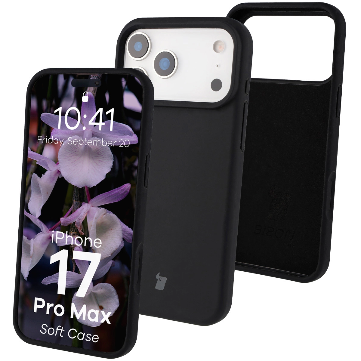 Etui Bizon Silikonowe Soft do Apple iPhone 17 Pro Max Czarny