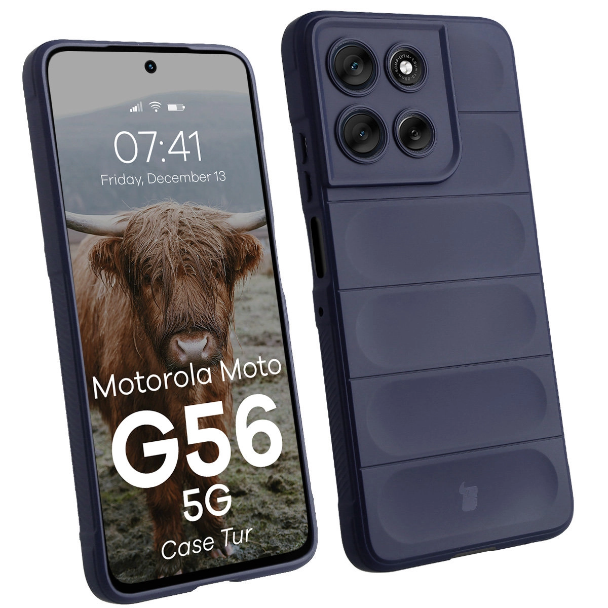 Etui Bizon Tur do Motorola Moto G56 5G Granatowy