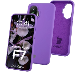 Etui Bizon Soft do Xiaomi POCO F7 Fioletowy