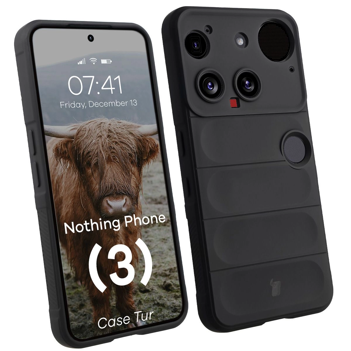 Etui Bizon Tur do Nothing Phone 3 Black Czarny