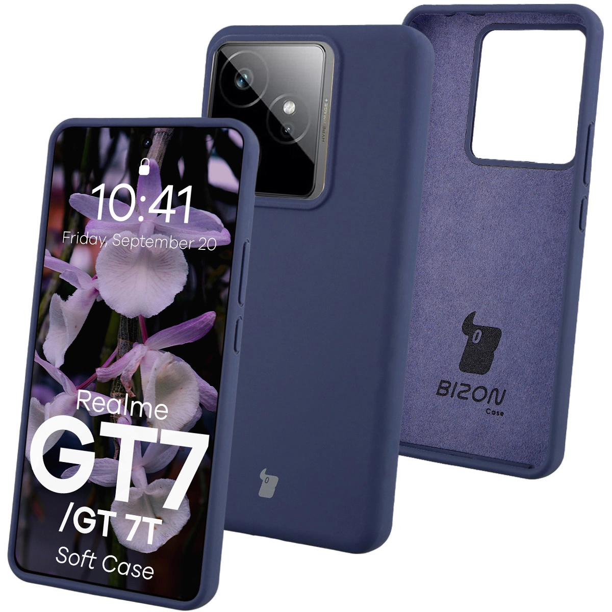 Etui Bizon Soft do Realme GT 7 / Realme GT 7T Granatowy