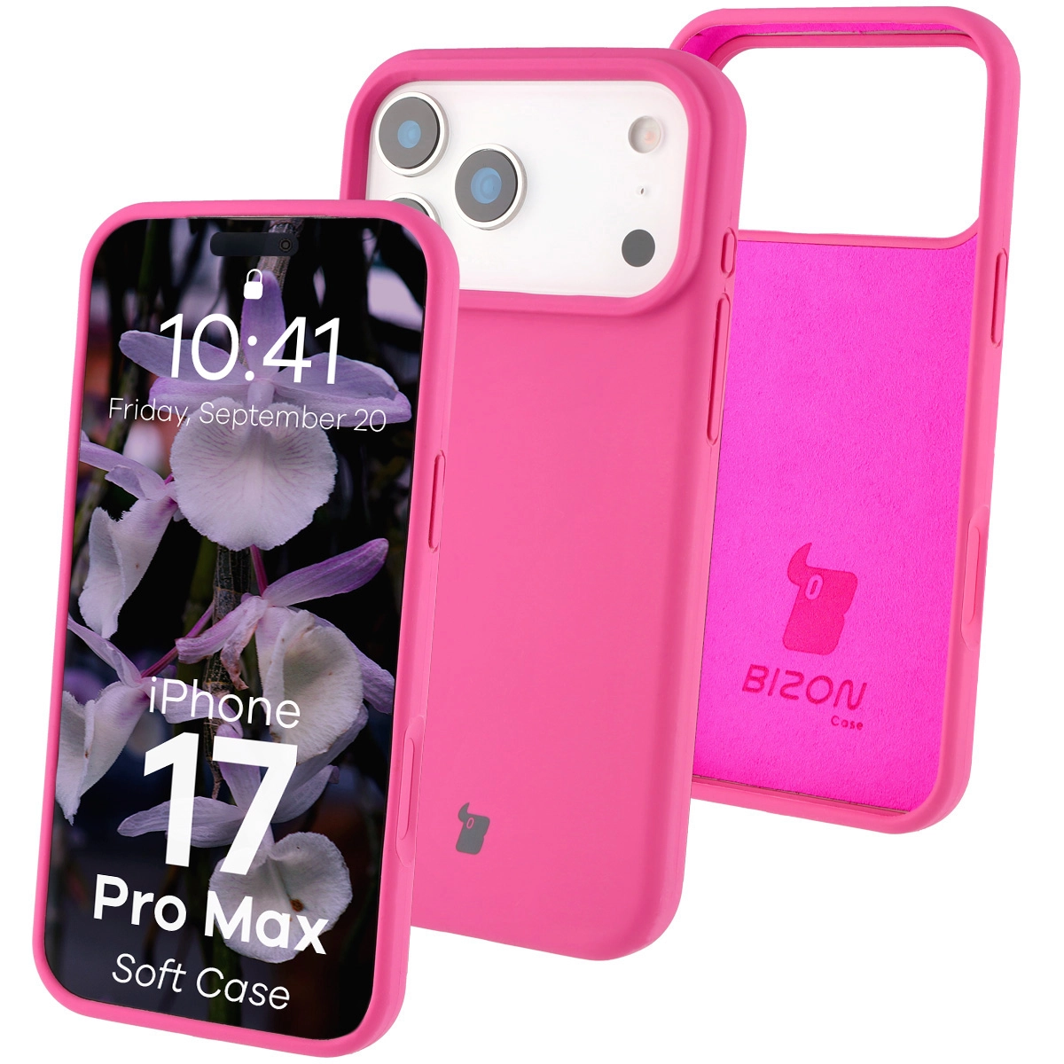Etui Bizon Silikonowe Soft do Apple iPhone 17 Pro Max Fuksja