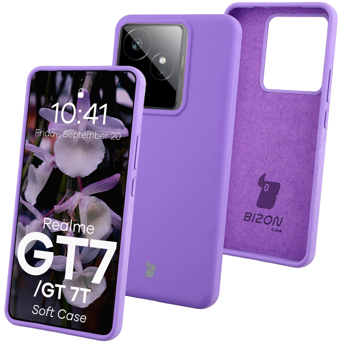 Etui Bizon Soft do Realme GT 7 / Realme GT 7T Fioletowy