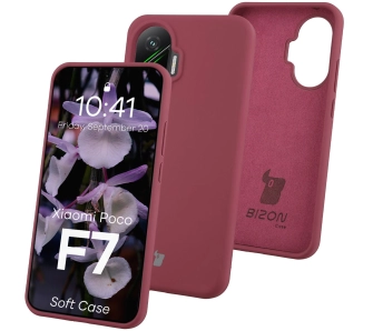 Etui Bizon Soft do Xiaomi POCO F7 Śliwkowy