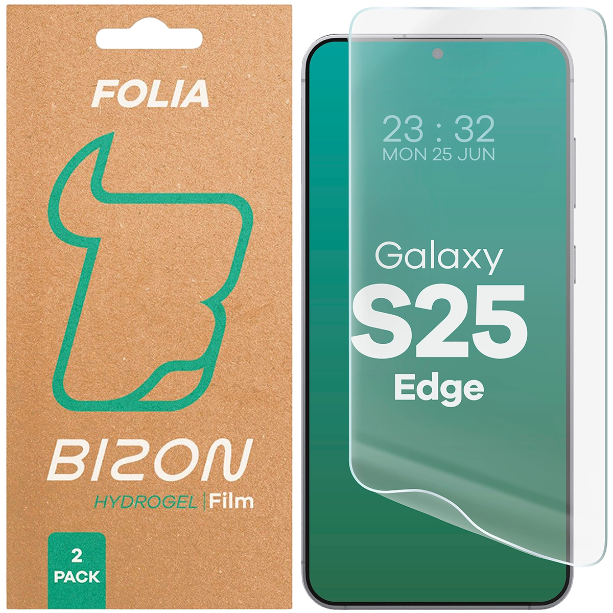 Folia hydrożelowa Bizon na ekran Hydrogel Front do Samsung Galaxy S25 Edge 2 sztuki