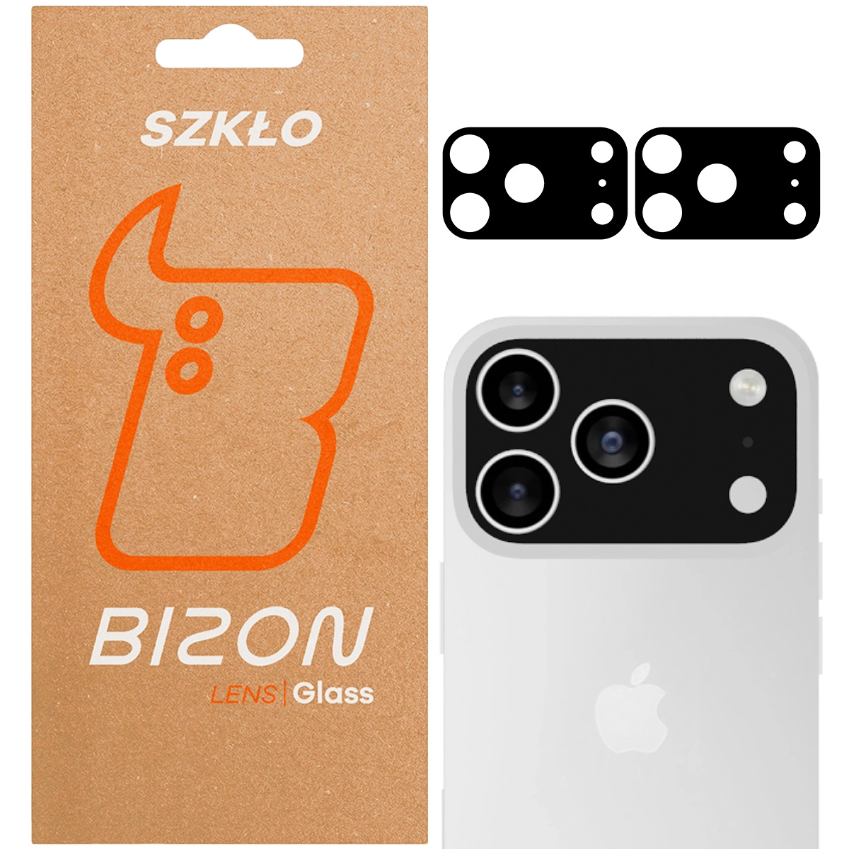 Szkło ochronne Bizon na aparat Silk Lens do Apple iPhone 17 Pro czarny 2 sztuki