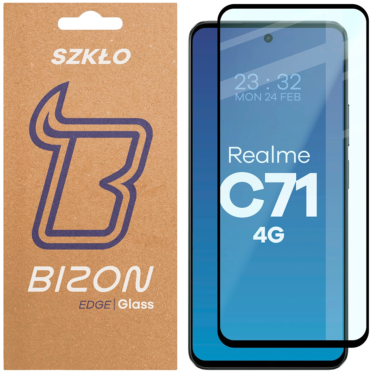 Szkło hartowane Bizon pełne Edge 2 do Realme C71 4G