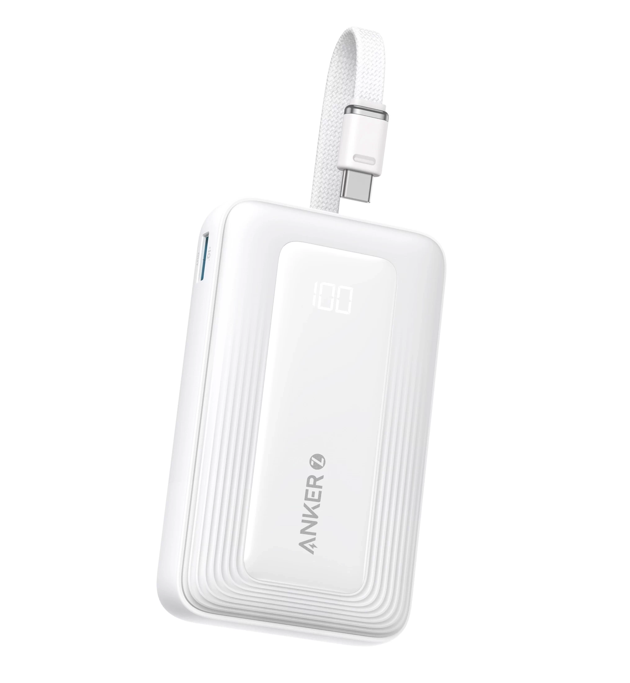Powerbank Anker Zolo (A1688H21) 10000mAh 30W wbudowany kabel USB-C Biały