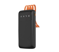 Dudao K6PRO 10000mAh Wbudowany kabel 10W Czarny