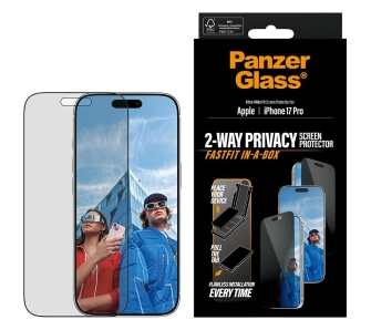 Szkło hartowane PanzerGlass prywatyzujące Ultra-Wide Fit Fastfit do iPhone 17 Pro