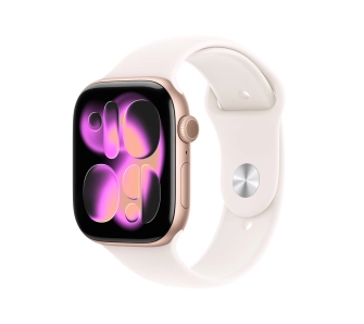 Apple Watch Series 11 GPS 46mm z aluminium Różowe złoto Pasek sportowy Łagodny róż S/M