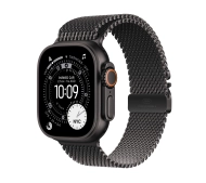 Apple Watch Ultra 3 GPS + Cellular koperta z tytanu Czarna 49mm Bransoleta mediolańska z tytanu Czarna Rozmiar S