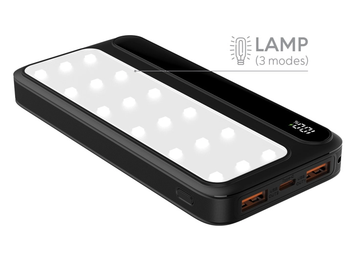 Powerbank Rebeltec P10 LCD PD LAMP 10000mAh 22,5W Czarny