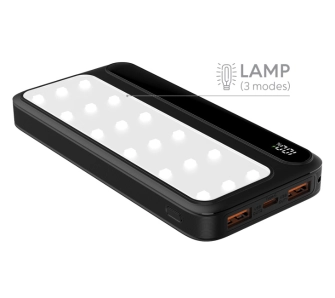 Powerbank Rebeltec P10 LCD PD LAMP 10000mAh 22,5W Czarny