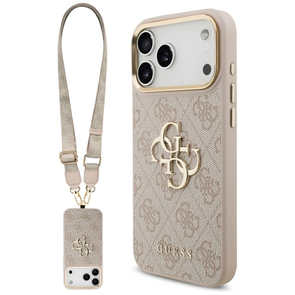 Etui Guess Big 4G Classic Logo Big Strap Metal Buttons do iPhone 17 Pro Max Różowy