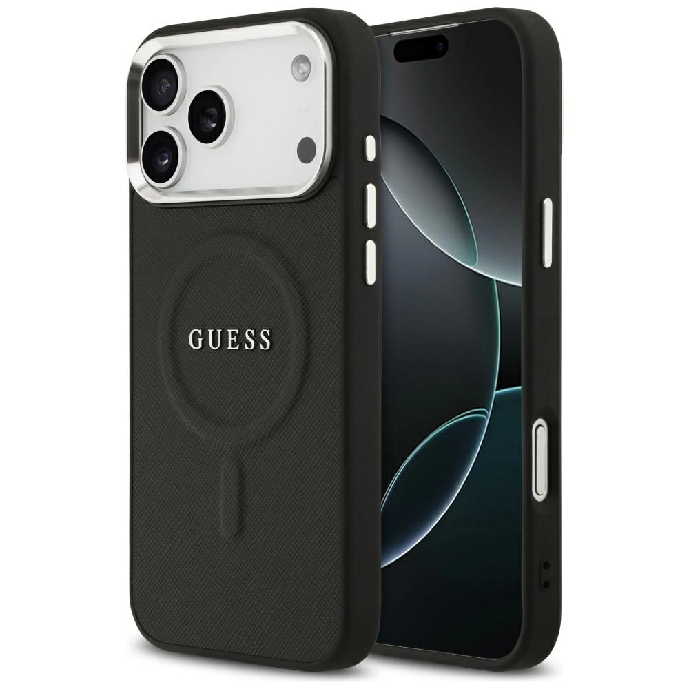 Etui Guess Classic Logo MagSafe do iPhone 17 Pro Max Czarny