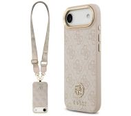 Guess 4G Strass Logo & Big Strap Metal Buttons MagSafe do iPhone Air Różowy