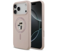 Karl Lagerfeld Silicone Karl&Choupette Ring MagSafe do iPhone 17 Pro Max Różowy