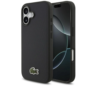 Etui Lacoste Iconic Petit Pique Woven Logo MagSafe do iPhone 17 Granatowy