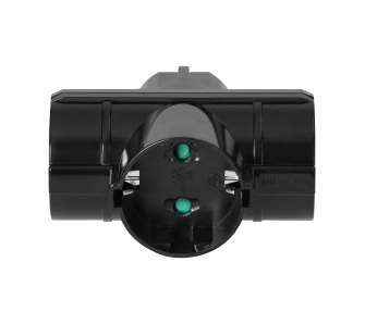 Rozgałęziacz Orno OR-AE-13184(GS)/B 3 gniazda Czarny