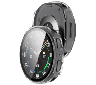 Nakładka na tarczę Bizon ze szkłem do Samsung Galaxy Watch 8 40 mm przezroczysty