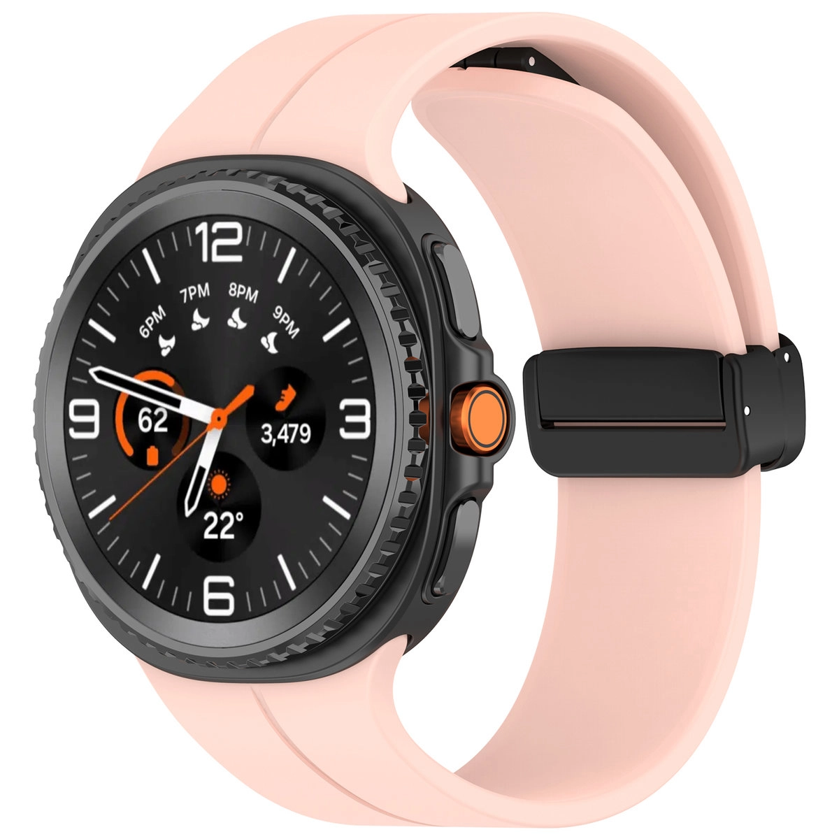 Pasek Bizon Strap Watch Silicone L do Samsung Galaxy Watch 8 40 mm / 44 mm / Samsung Galaxy Watch 8 Classic 46 mm różowy