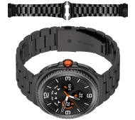 Bizon ze stali nierdzewnej Aura do Galaxy Watch 8 40/44/46mm Czarny