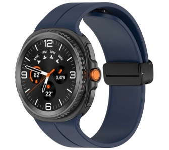 Pasek Bizon Strap Watch Silicone L do Samsung Galaxy Watch 8 40 mm / 44 mm / Samsung Galaxy Watch 8 Classic 46 mm granatowy