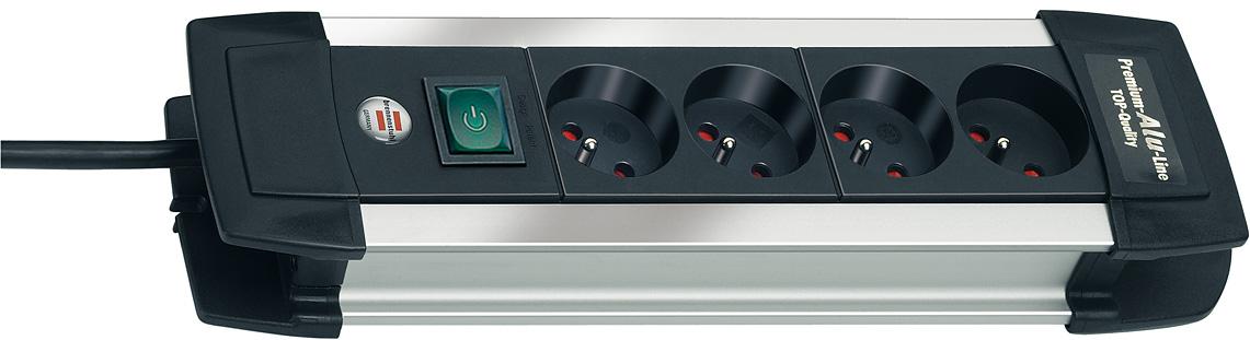 Przedłużacz Brennenstuhl Premium-Alu-Line 1391004014 4 gniazda 1,8m Czarno-aluminiowy