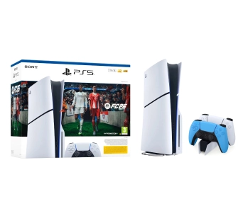 Konsola Sony PlayStation 5 Slim E Chassis (PS5) 1TB z napędem EA SPORTS FC 26 + Dodatkowy Pad Gwiezdny błękit + Stacja Ładowania