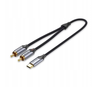 Kabel audio Vention BGUHF USB-C na 2x RCA Męski 1m Czarny