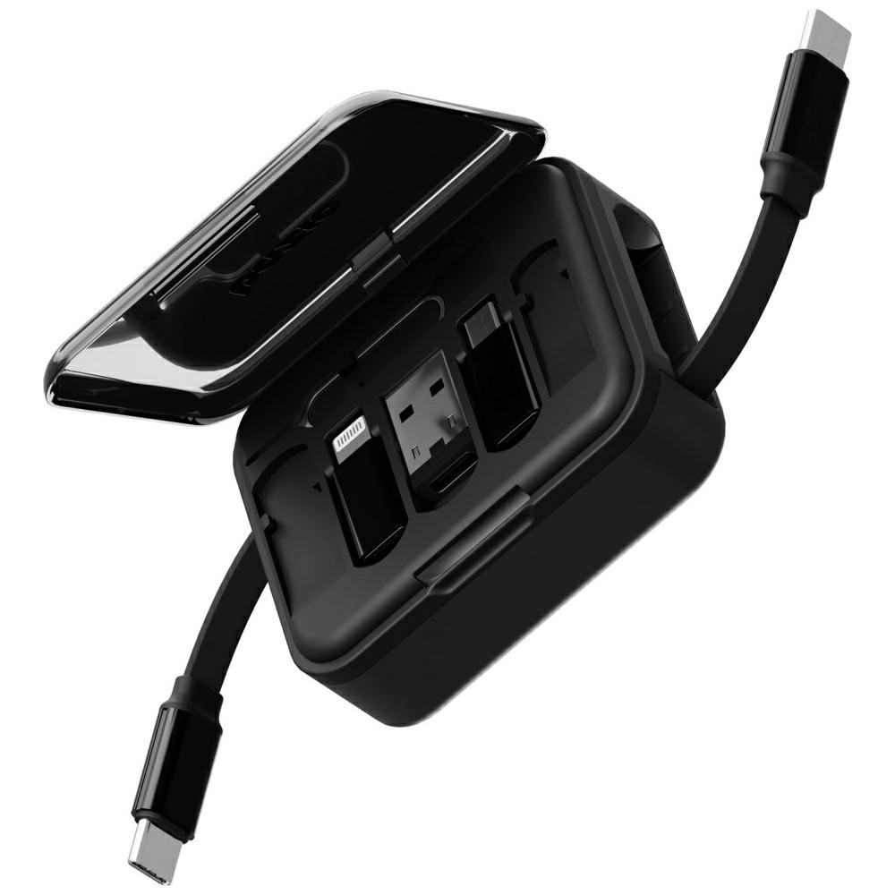 Kabel Energea Bazic GoCharge Loop 5w1 Lightning/USB-A/MicroUSB/USB-C 1m Czarny