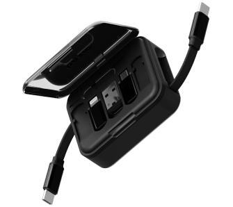 Kabel Energea Bazic GoCharge Loop 5w1 Lightning/USB-A/MicroUSB/USB-C 1m Czarny