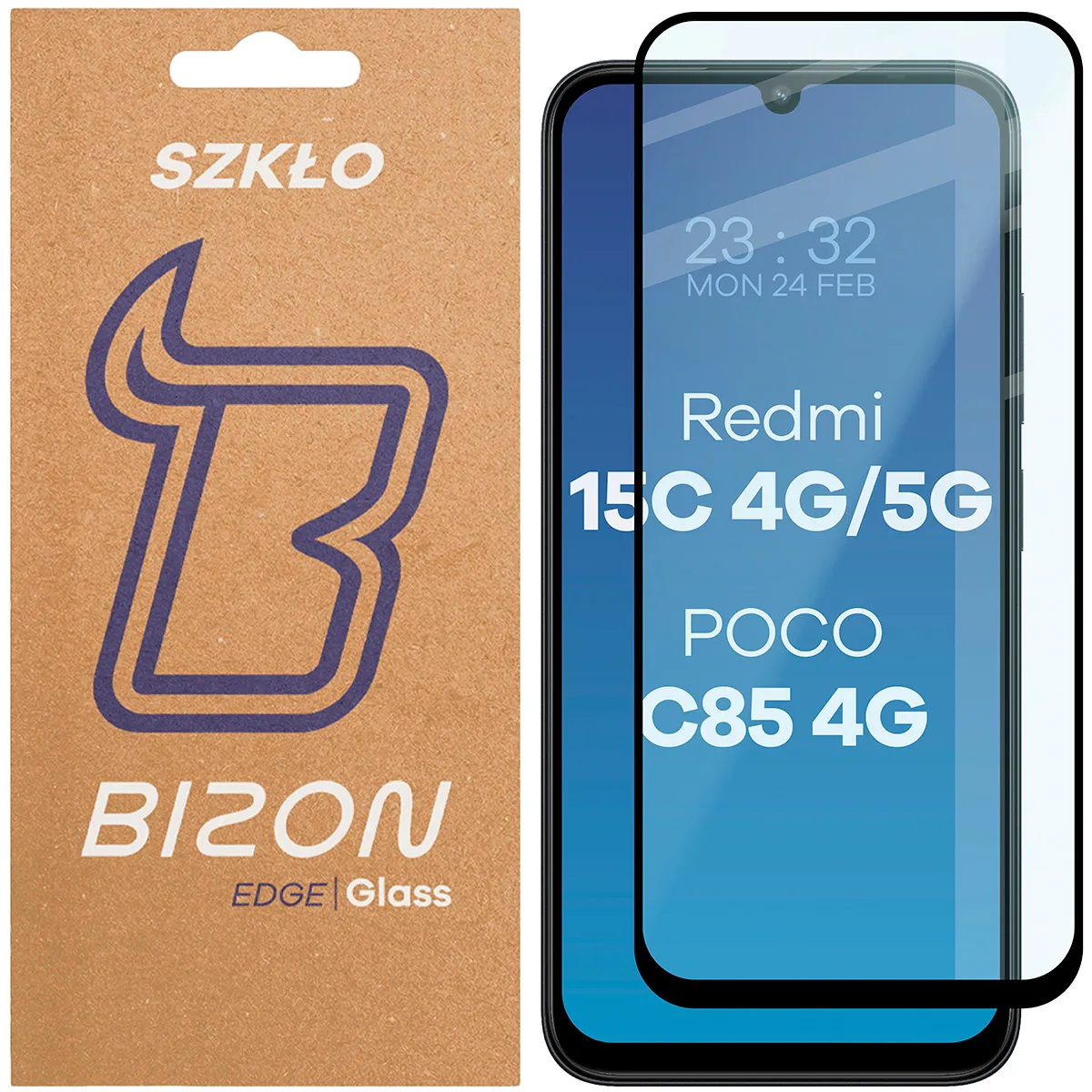 Szkło hartowane Bizon Edge 2 do Xiaomi Redmi 15C 4G / 5G / POCO C85 4G