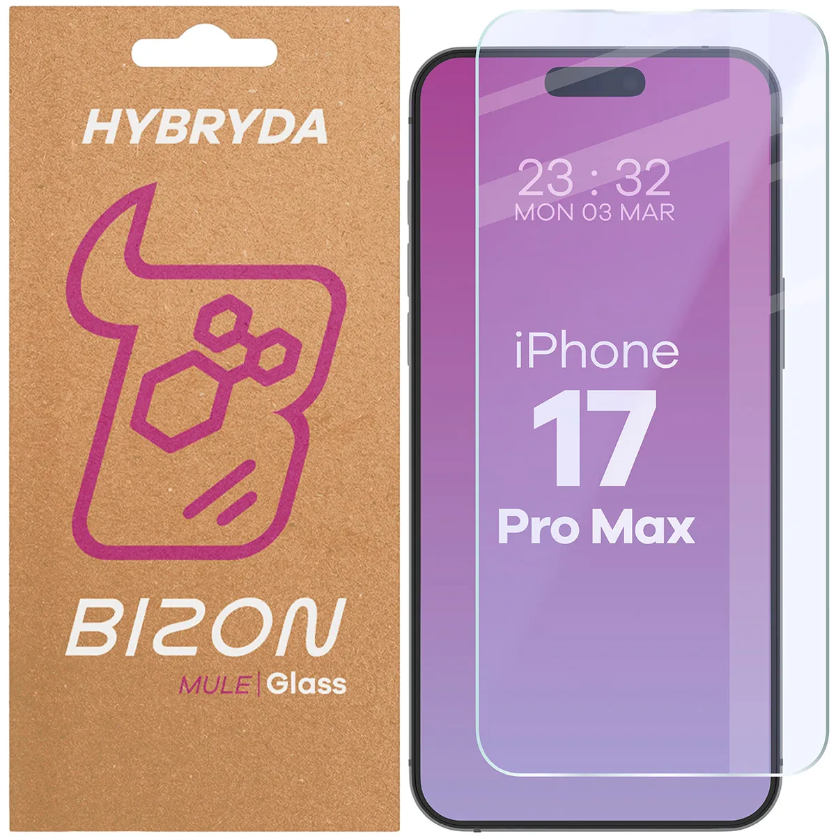 Szkło hybrydowe Bizon Elastyczne Mule do iPhone 17 Pro Max