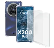 Bizon elastyczne etui Salpa + 2x szkło hartowane Clear Pack do Vivo X200 Pro