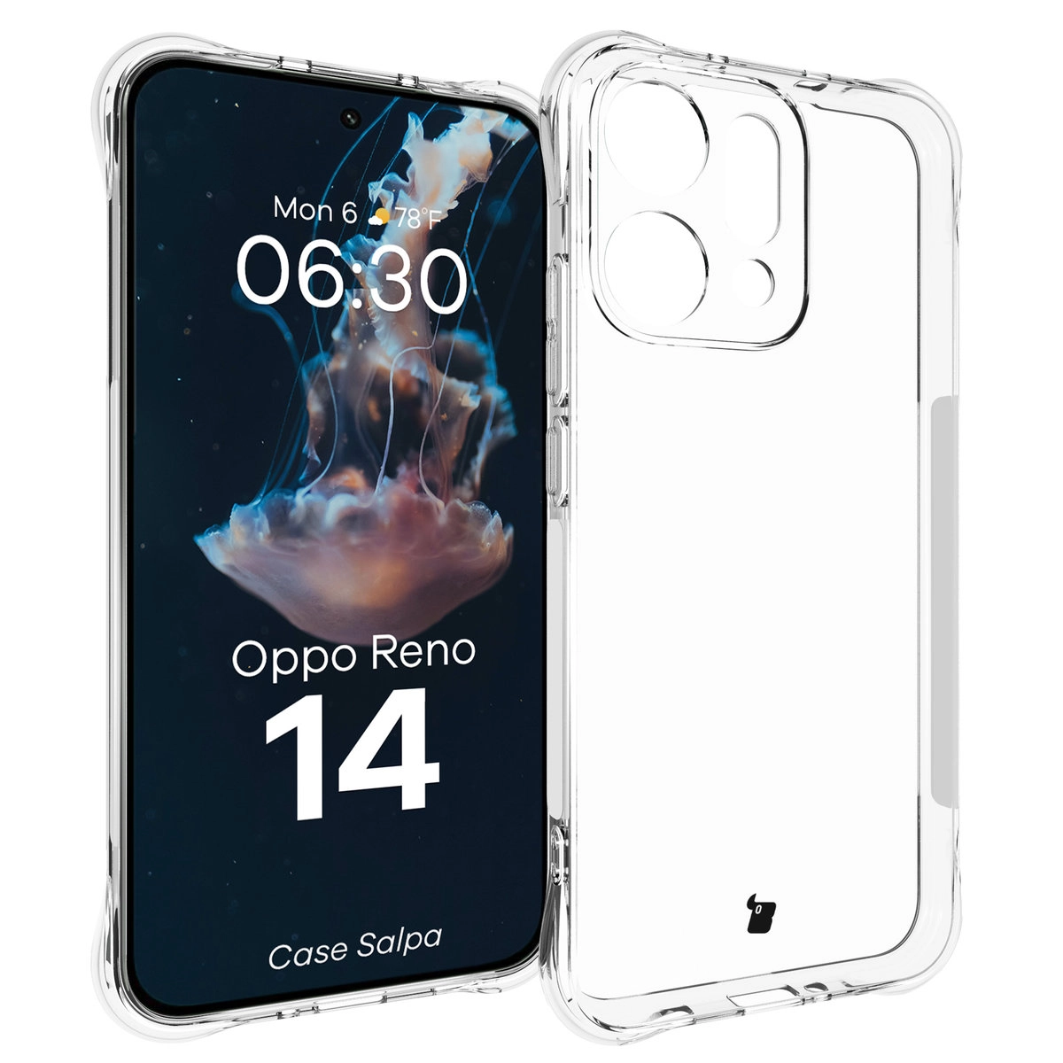Etui Bizon Elastyczne Salpa do Oppo Reno 14 Przezroczysty