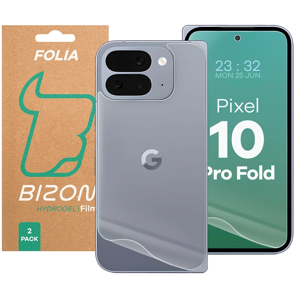 Szkło hybrydowe Bizon na tył i przód Bizon Glass Hydrogel Pack do Google Pixel 10 Pro Fold