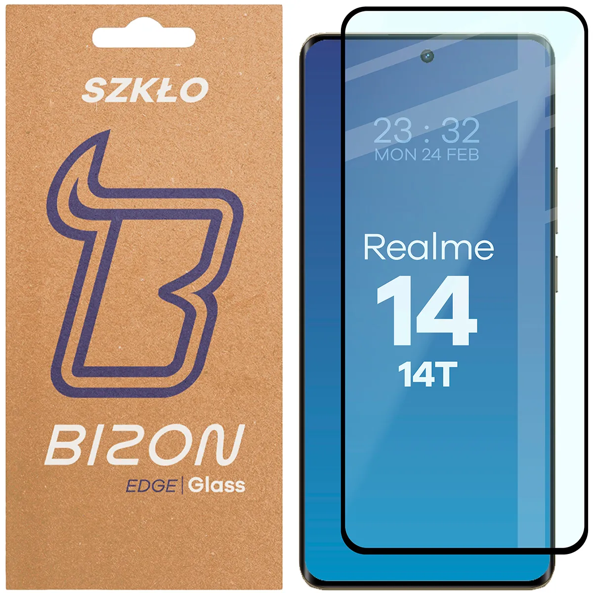 Szkło hartowane Bizon pełne Edge 2 do Realme 14 5G / 14T 5G