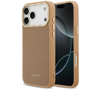 Etui Lacoste Champs Elysees Gold Logo MagSafe do iPhone 17 Pro Różowy